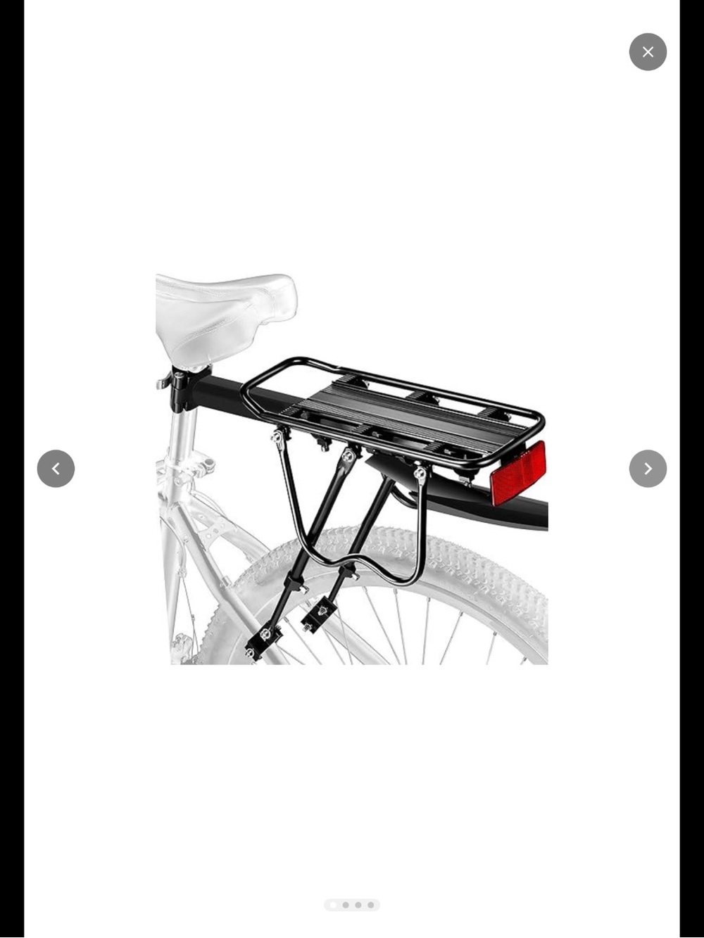 Black Rear Bicycle Rack Carrier for Bike Storage and Transport